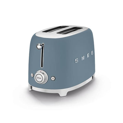 Smeg Retro 2 Slice Matte Toaster Storm Blue